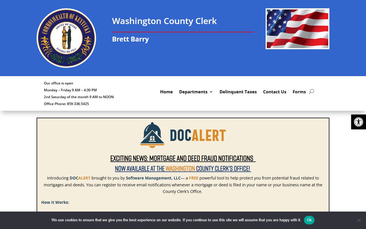 Washington County court records County Clerk records page