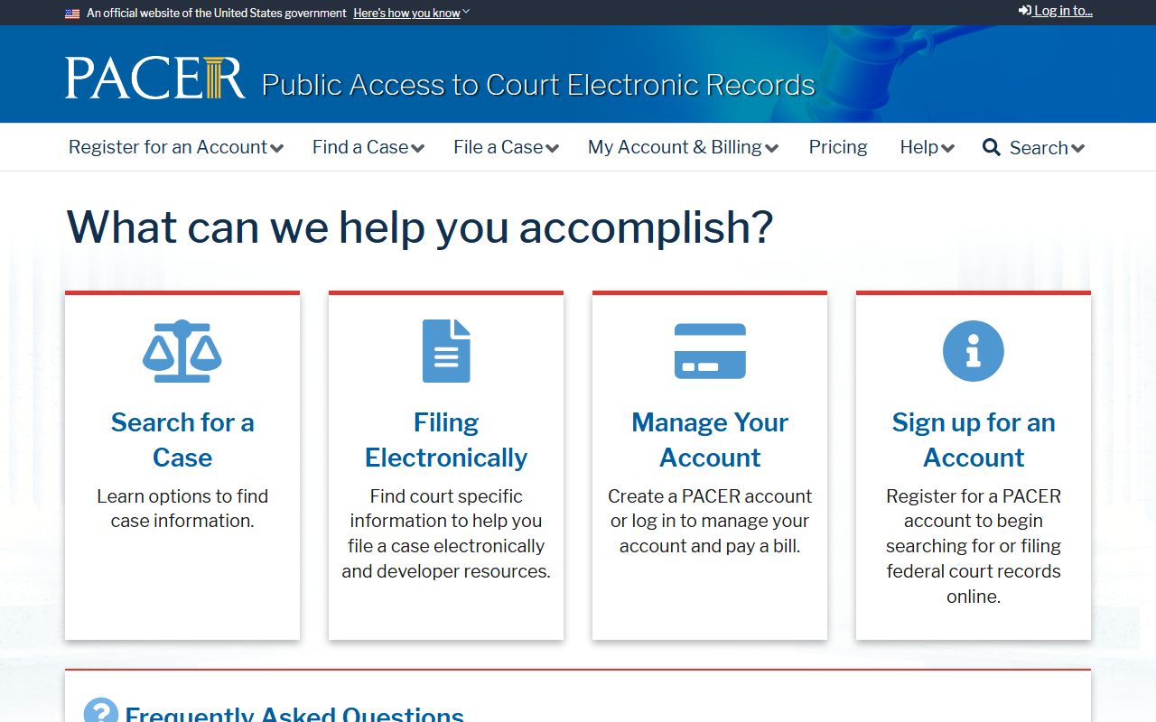 Washington County Circuit Court Clerk records federal PACER distinction