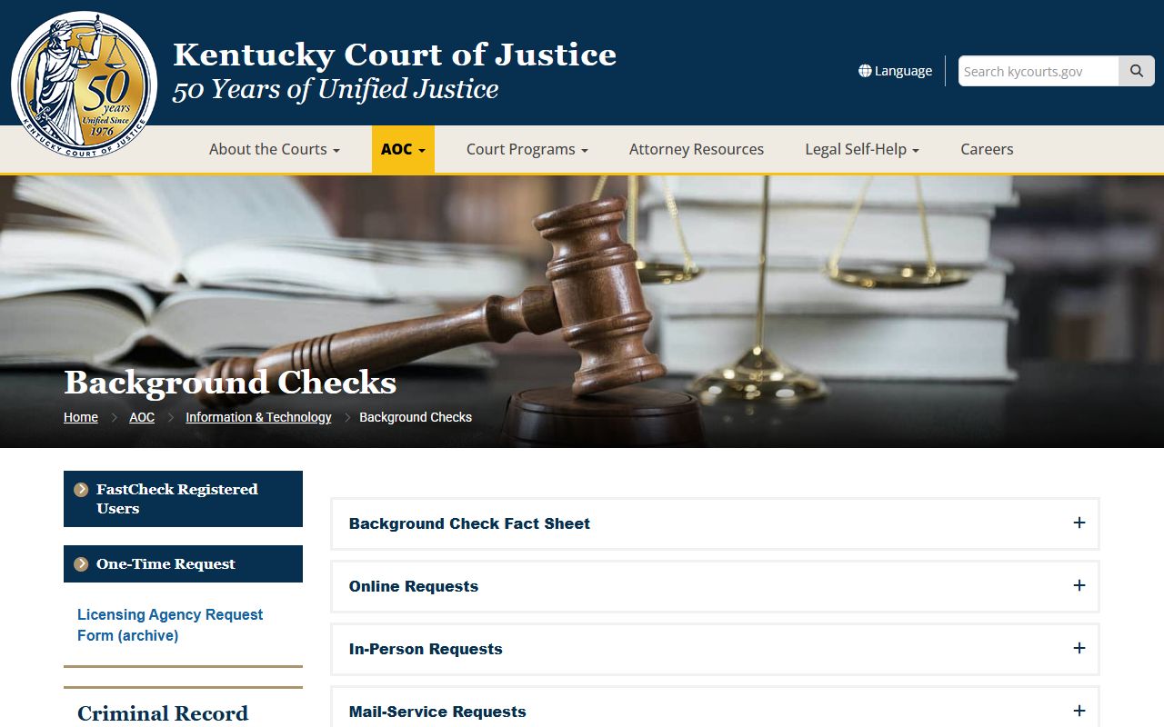 Washington County court records AOC criminal background report page