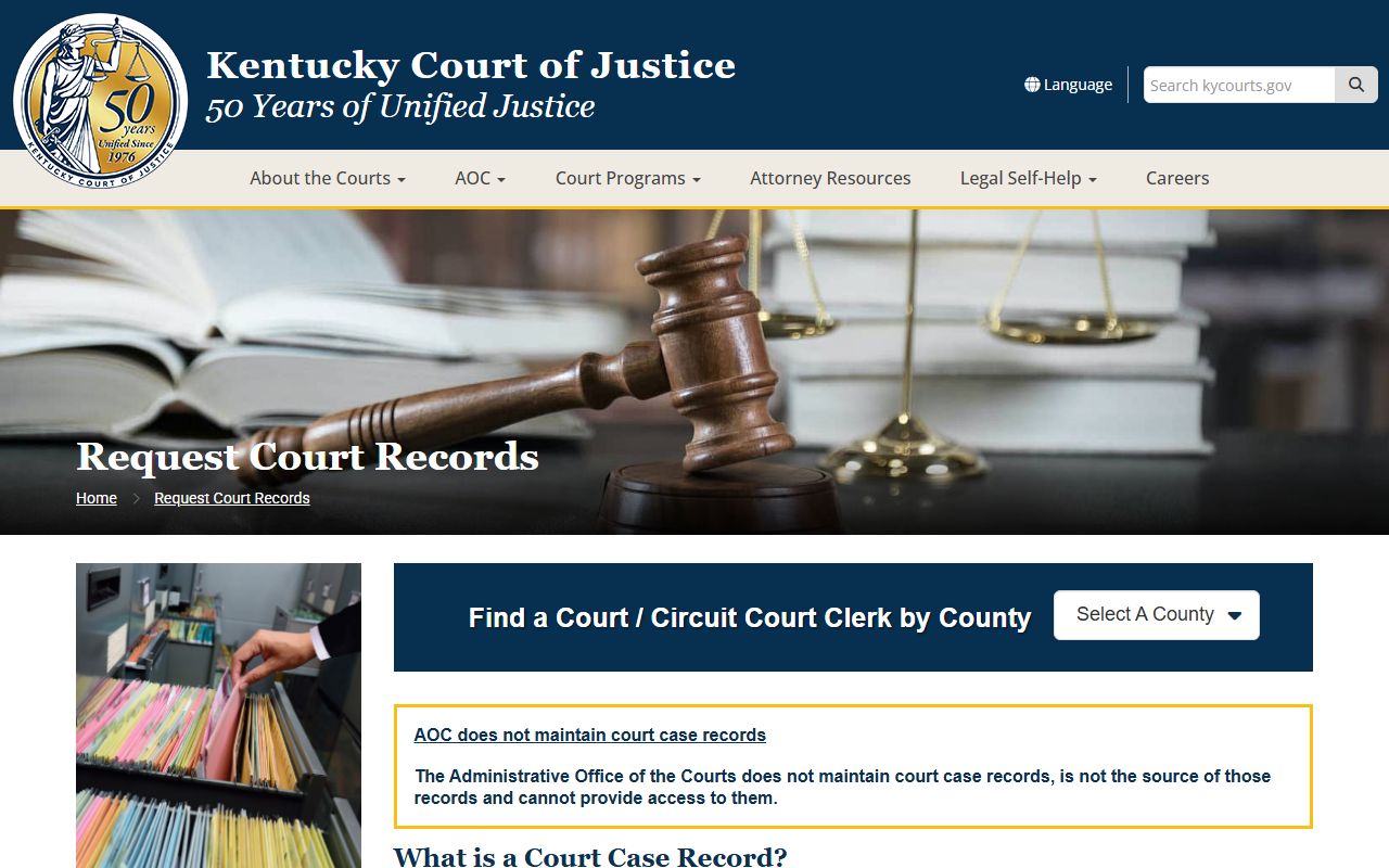 Washington County court records request guidance from KCOJ