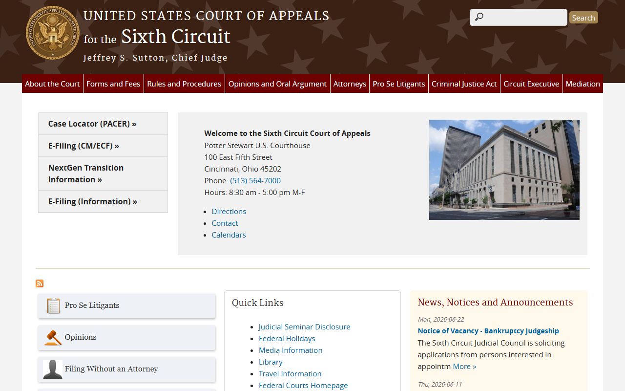 Washington County traffic court records federal appeals court separate from District Court tickets
