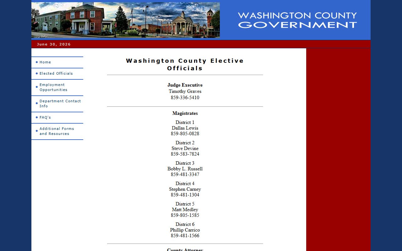 Washington County traffic court records local officials and phone numbers